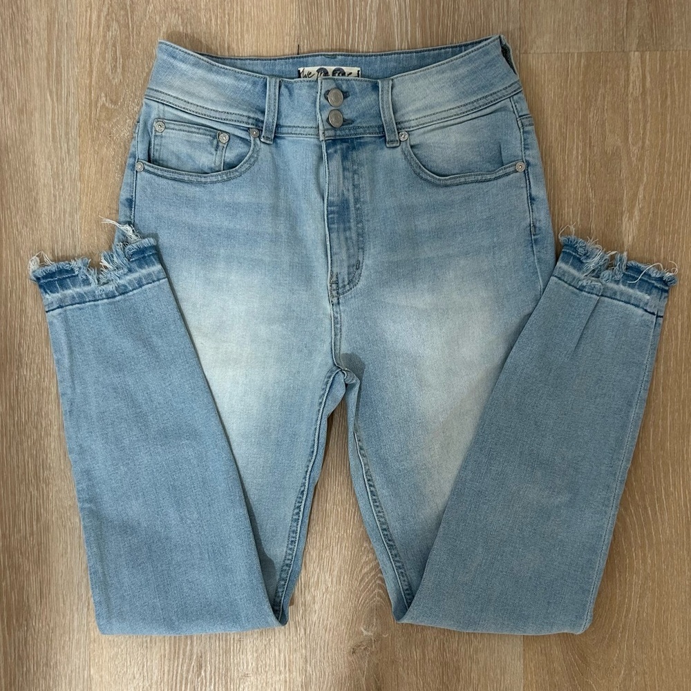We The Free People Wild Child Skinny Stretch Jeans Havana Blue Size 29